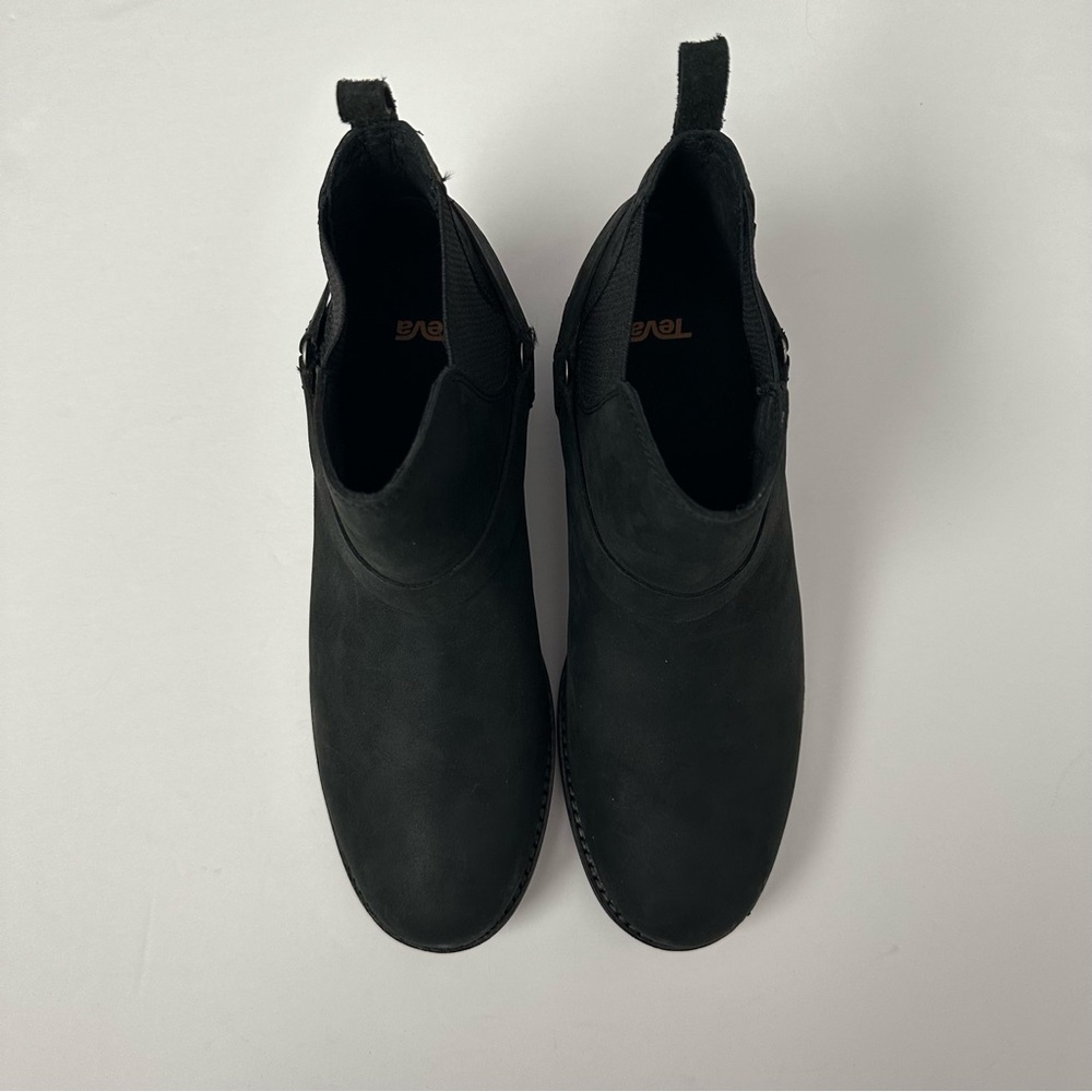 Teva De La Vina Dos Chelsea Ankle Boots Women 8 Black Leather Shoes - Picture 5 of 8
